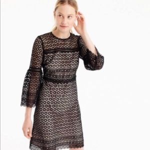 J. Crew Black Bell-Sleeve Daisylace Dress